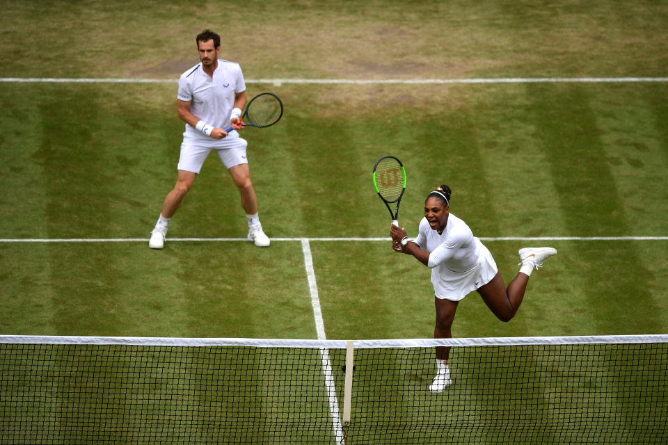Williams and Murray in action during the win. (Photo by Shaun Botterill/Getty Images)