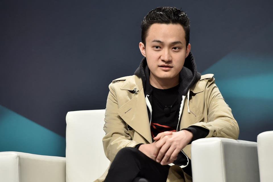 El CEO of TRON, Justin Sun, participa en una conferencia en mayo de 2019 en Nueva York. Foto: Steven Ferdman/Getty Images.