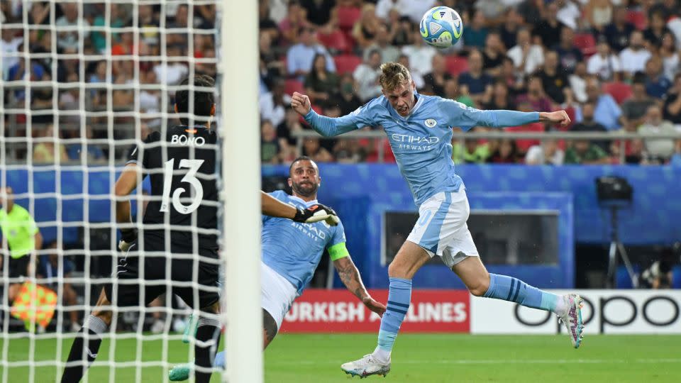 21-year-old Palmer scores against Sevilla. - Claudio Villa/Getty Images