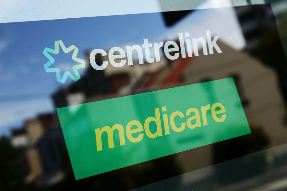 A Medicare and Centrelink office sign is seen at Bondi Junction on March 21, 2016 in Sydney, Australia.