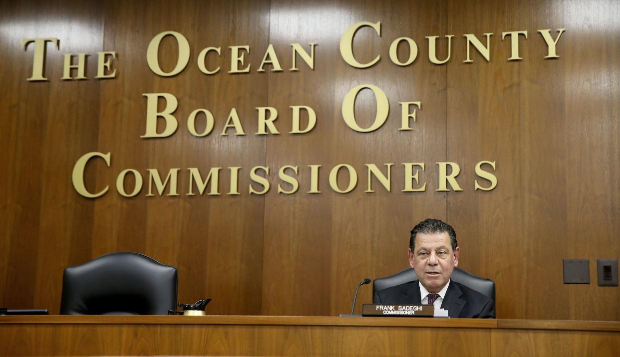 Ocean County Board of Commissioners new Commissioner Frank Sadeghi speaks during their organizational meeting Wednesday, January 3, 2024, in Toms River.