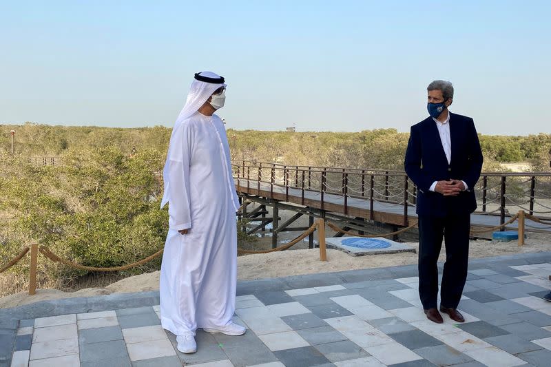 FILE PHOTO: U.S. climate envoy Kerry visits Abu Dhabi's Jubail Mangrove Park on climate tour