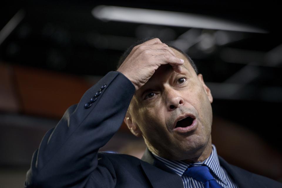 Rep. Luis Gutierrez (D-Ill.) speaks during a press conference on Capitol Hill on Jan. 13, 2015. House Democrats spoke about U.S. President Barack Obama's executive actions on immigration.