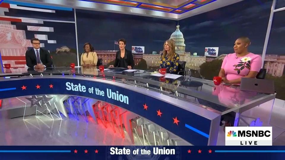 MSNBC SOTU Anchors' Desk Including Symone Sanders