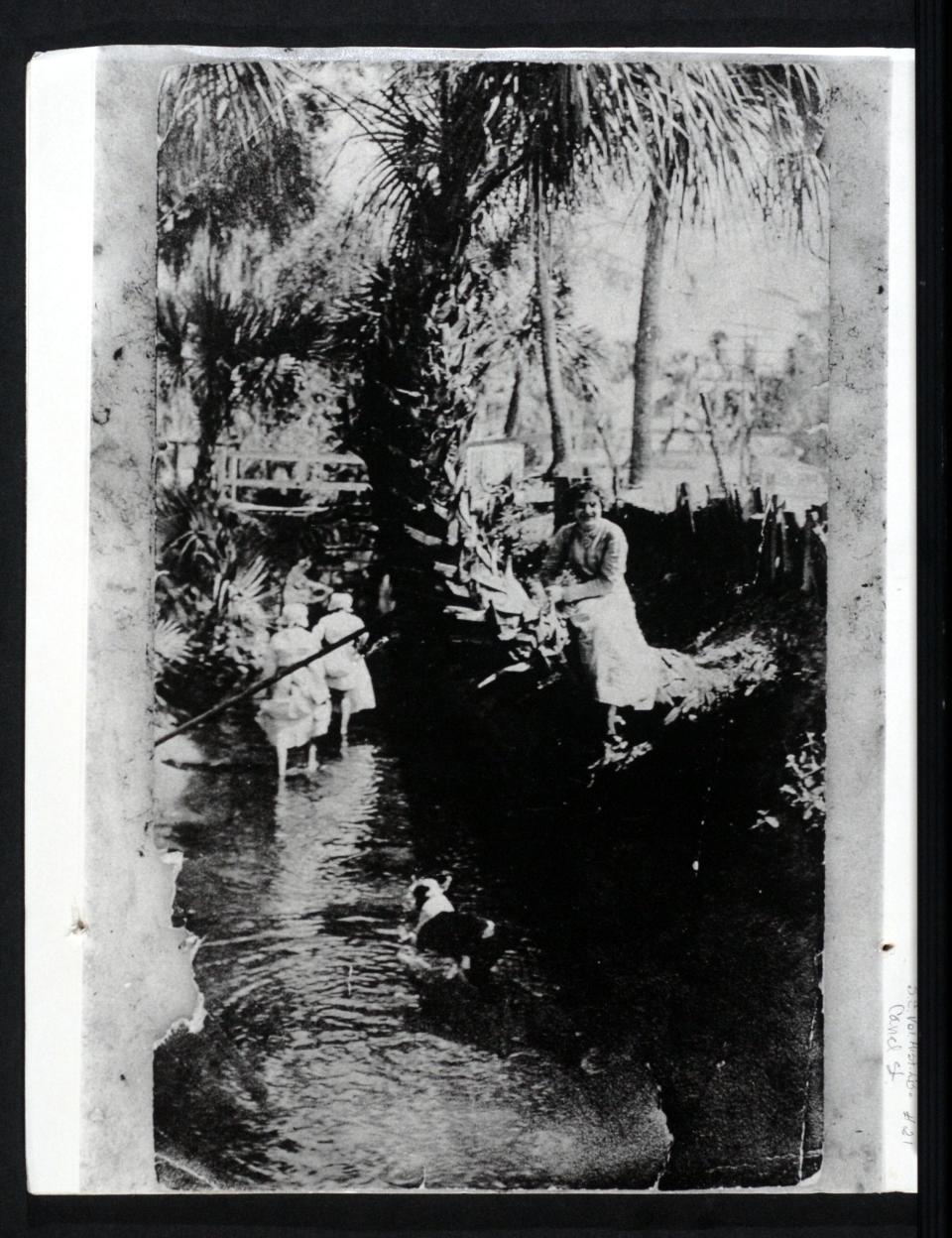 Photo shows part of the Turnbull Canal's north segment, which the city of New Smyrna Beach covered with sidewalk in 1924.