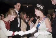 <p>French actress Catherine Deneuve greeted Queen Elizabeth with a respectful curtsy, which is all fine and good, but can we talk about her dress?! The red beading details. The matching earrings. It’s all so good. <br></p>