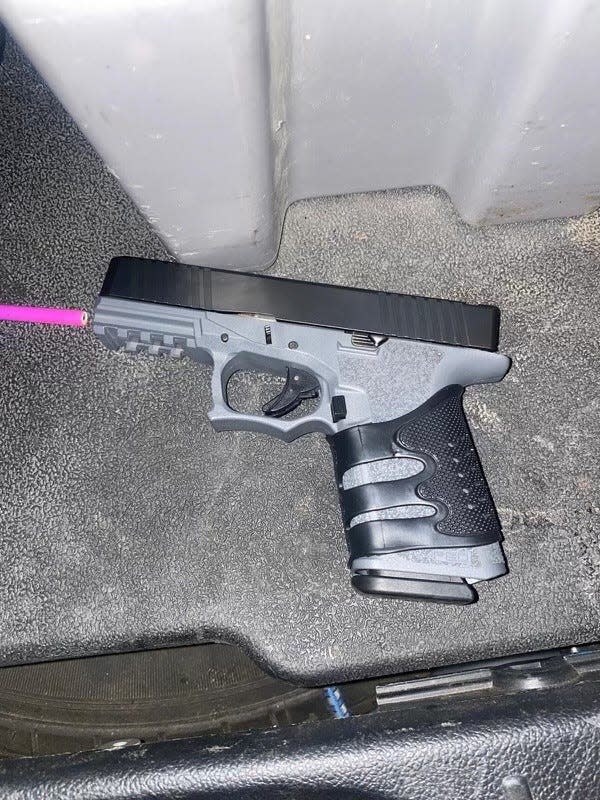 An image of a firearm shared by Stockton Police alongside an announcement on Oct. 15 that Wesley Brownlee, 43, was arrested in connection with a series of six killings in Stockton and Oakland.