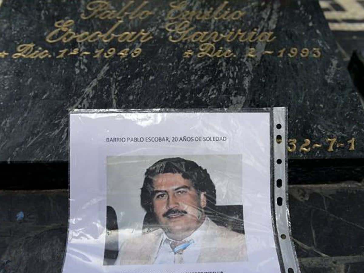 Pablo Escobar’s gravestone (AFP via Getty Images)