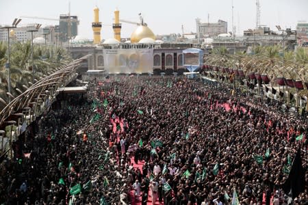 Shi'ite pilgrims gather during the religious festival of Ashura in the holy city of Kerbala