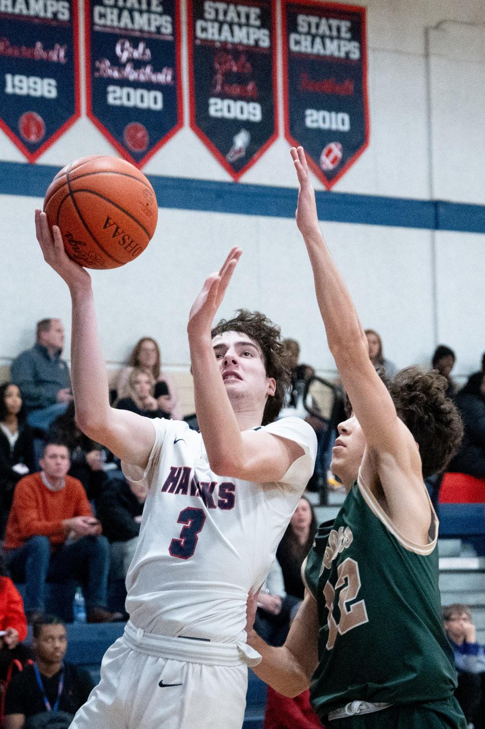 Carson Svetek hit five 3-pointers in Hartley's 62-51 win over Watterson on Friday.