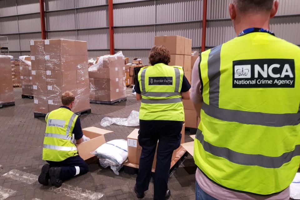 The National Crime Agency said the haul, weighing nearly 1.3 tonnes, is the largest ever seizure of the Class A drug in the UK (PA)