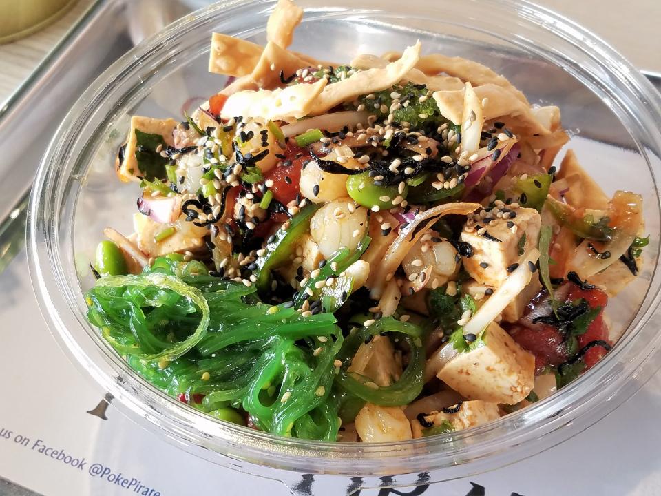 Poké Pirate, formerly located on Diamond Avenue, has moved in with Big Bang Mongolian Grill on North Green River Road. You may still order all your favorite poké  bowls and ramen.