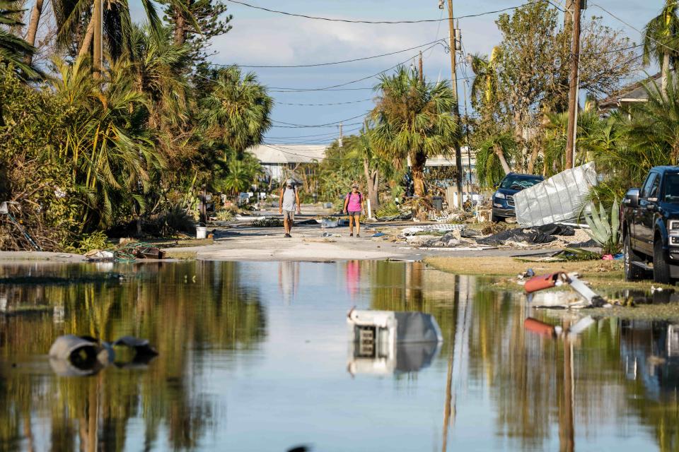 Scenes of flooding and storm damage after Hurricane Ian devastated Fort Myers in Lee County, Florida.