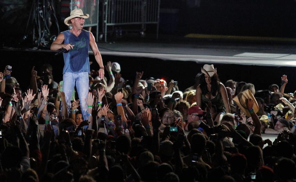 Country music artist Kenny Chesney performs at Bank of America Stadium in Charlotte on June 24, 2012.