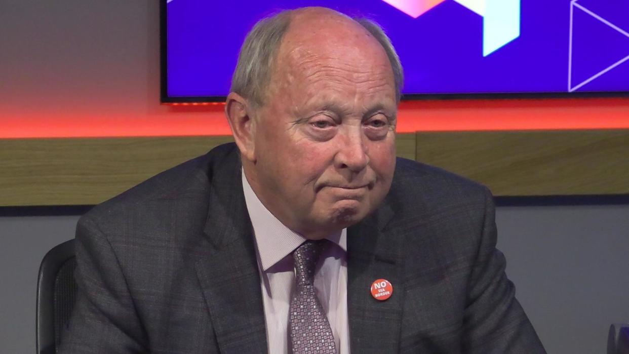 TUV leader Jim Allister in the BBC Talkback studio