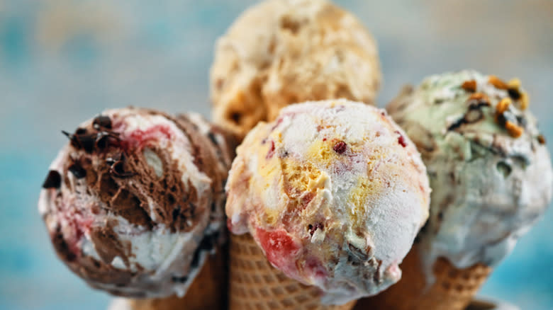 ice cream in cones