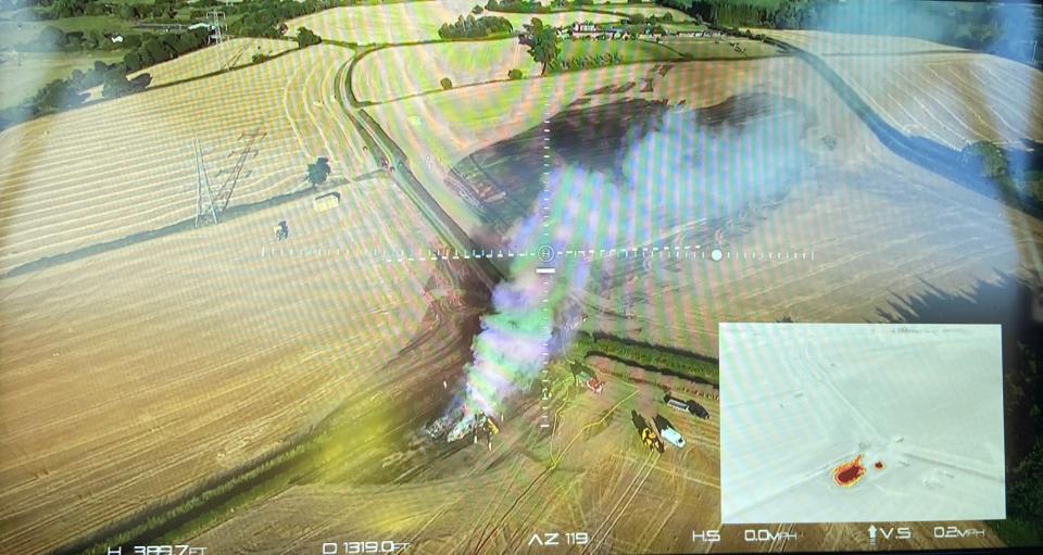 Around 60 acres of dry straw in a Shrophsire field caught alight last Thursday (Shropshire Fire and Rescue)