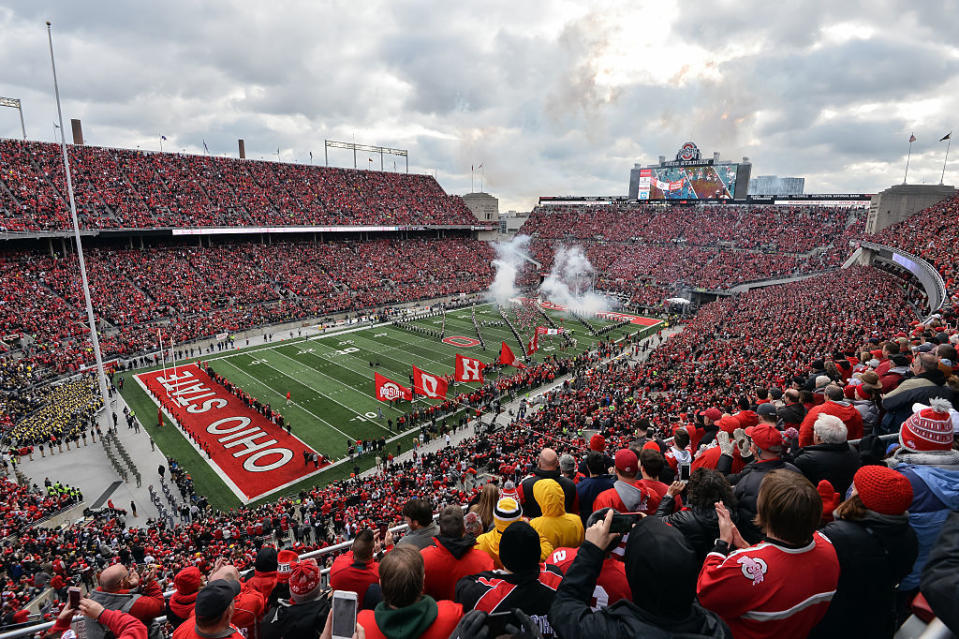 <p><strong>Seating:</strong> 104,944</p><p>The fourth largest stadium in the world is the third largest in the Big 10 Conference, but Ohio Stadium doesn't take a back seat when it comes to historical significance. Dubbed The Horseshoe, the Howard Dwight Smith-designed structure on the banks of the Olentangy River originally opened in 1922 with over 66,000 seats and multiple decks. </p><p>The legendary football design gave Ohio State University a classic style, but over time that style has filled in with seats, officially enclosing the shoe in 2001 by making temporary seats permanent and boosting capacity to just shy of 105,000.</p>