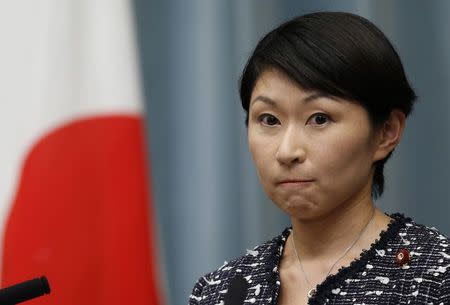 Japan's Economy, Trade and Industry Minister Yuko Obuchi attends a news conference at Prime Minister Shinzo Abe's official residence in Tokyo in this September 3, 2014 file photo. REUTERS/Yuya Shino