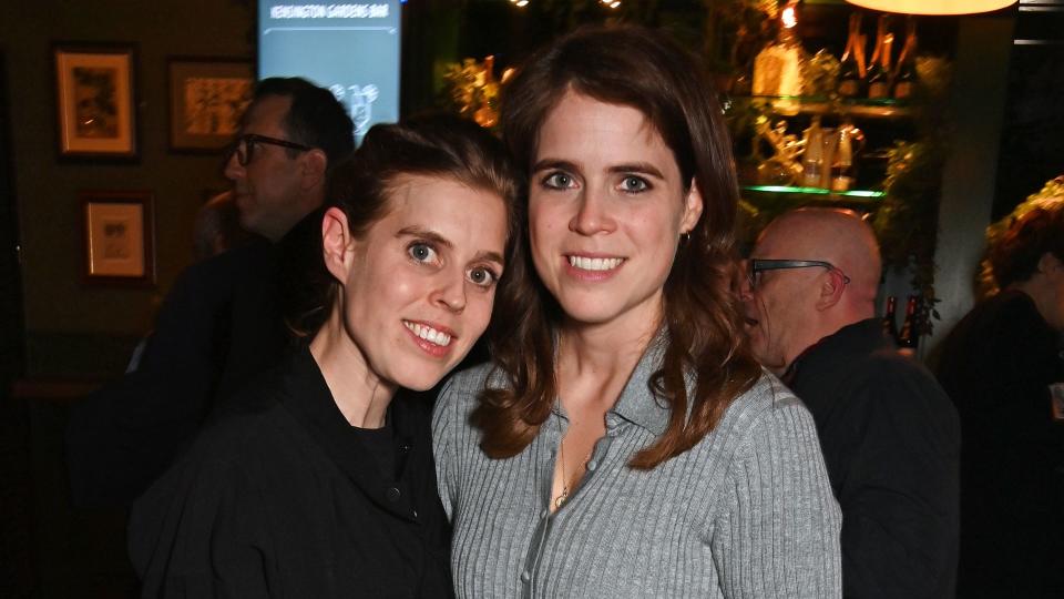 Princess Beatrice of York and Princess Eugenie of York attend the Ellie Goulding x SERVED Private Party at Royal Albert Hall on April 11, 2024 in London, England. (Photo by Dave Benett/Getty Images for SERVED)