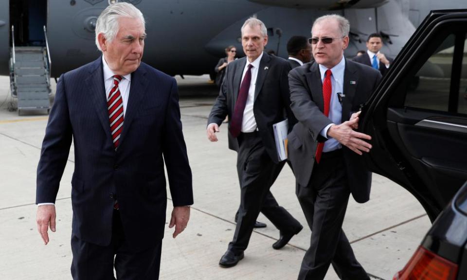 Rex Tillerson seen in Nairobi on Saturday.