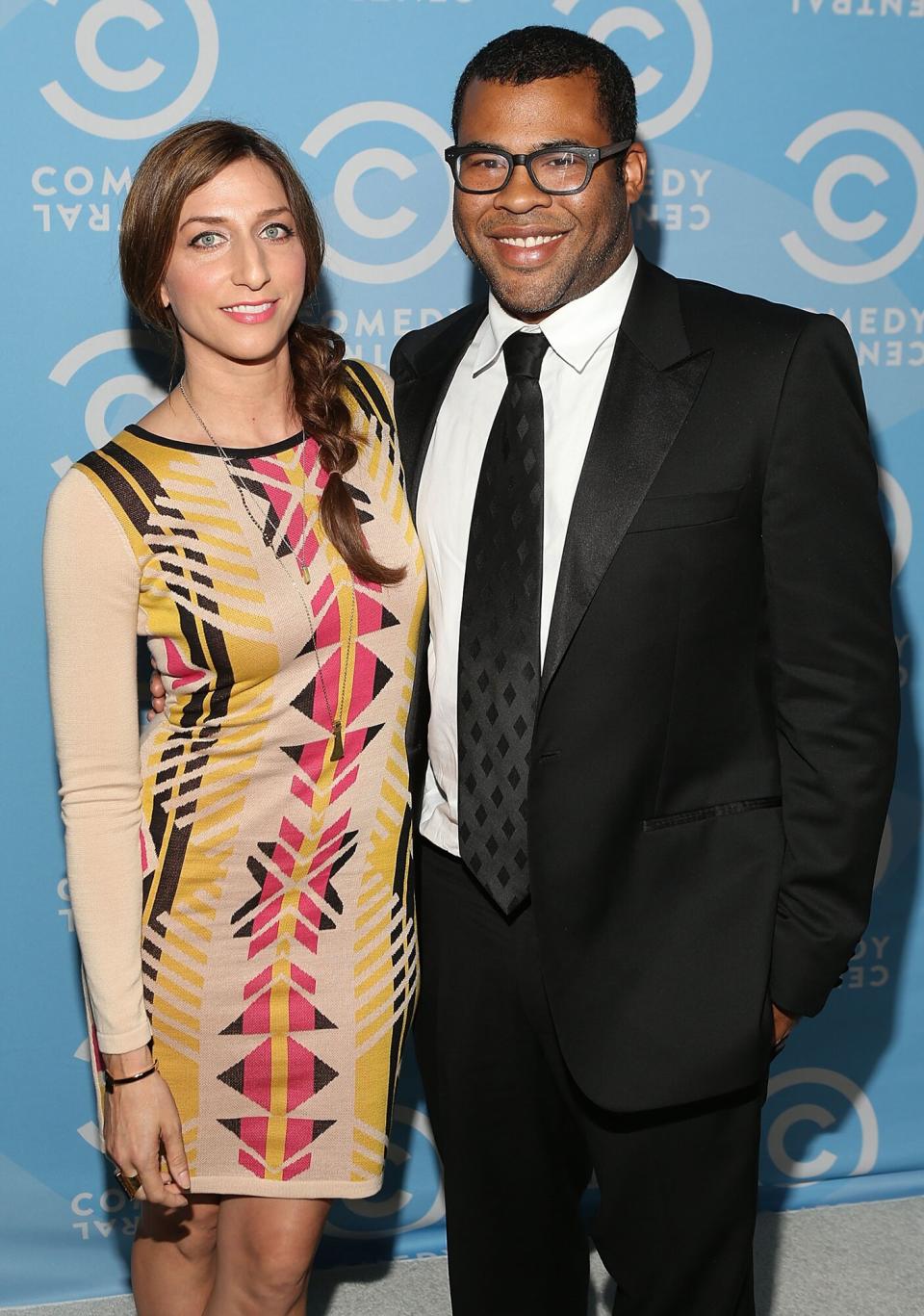 Chelsea Peretti and Jordan Peele attend the Comedy Central Creative Arts Emmy Party at Boulevard 3 on August 16, 2014 in Hollywood, California