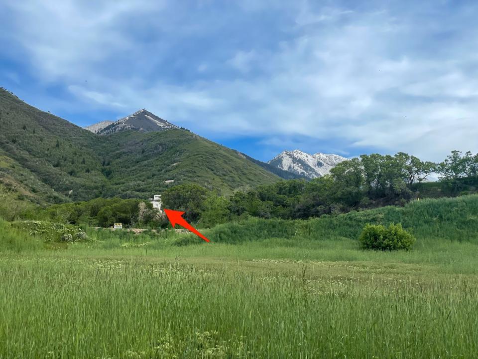 An arrow points to Dream Mine in Spanish Fork, Utah.