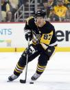 Oct 14, 2017; Pittsburgh, PA, USA; Pittsburgh Penguins center Sidney Crosby (87) skates with the puck against the Florida Panthers during the third period at PPG PAINTS Arena. The Penguins won 4-3. Mandatory Credit: Charles LeClaire-USA TODAY Sports