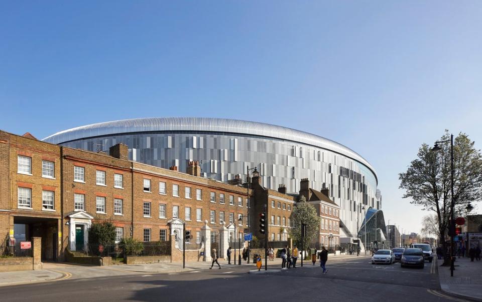 The new stadium strikes an almost extra-terrestrial figure among the Georgian terraces (Hufton-Crow)