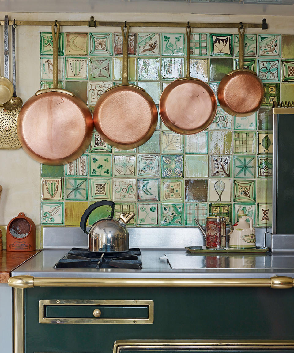 19. Play with color with a patterned tile