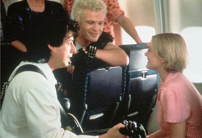 Billy Idol with Adam Sandler and Drew Barrymore in ‘The Wedding Singer’ (credit: New Line Cinema)