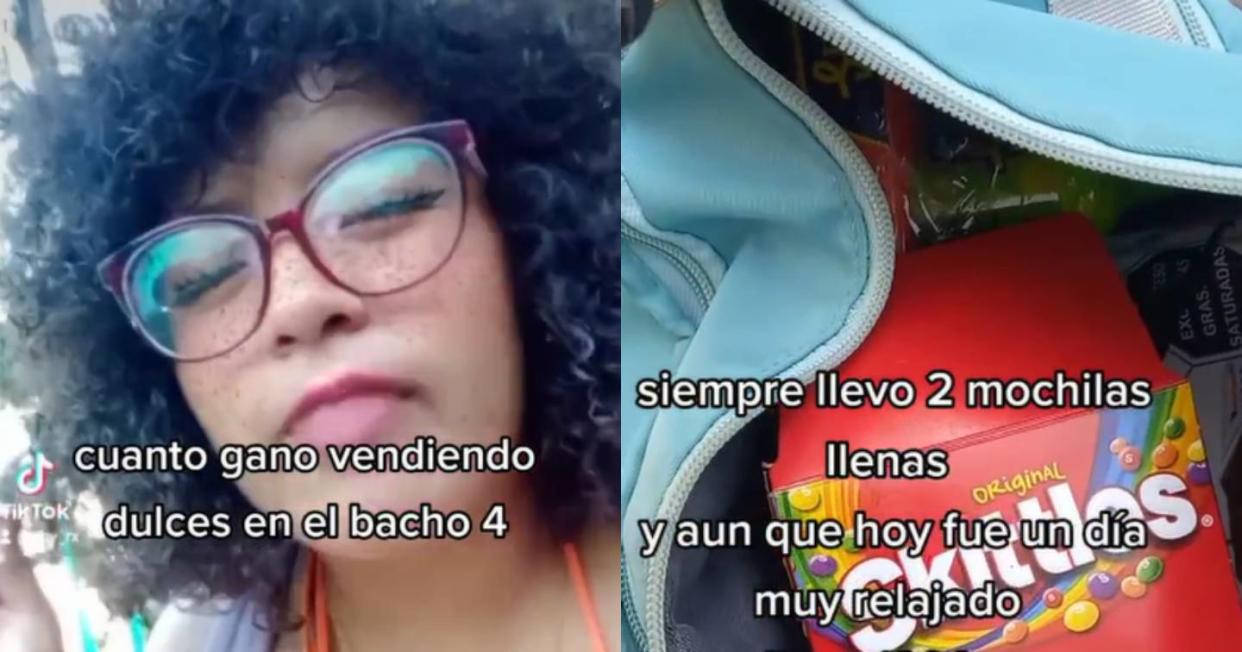 Joven revela en TikTok cuánto gana al día vendiendo dulces en escuela y le quitan todo | Foto: Captura de video TikTok vía @aby_rx