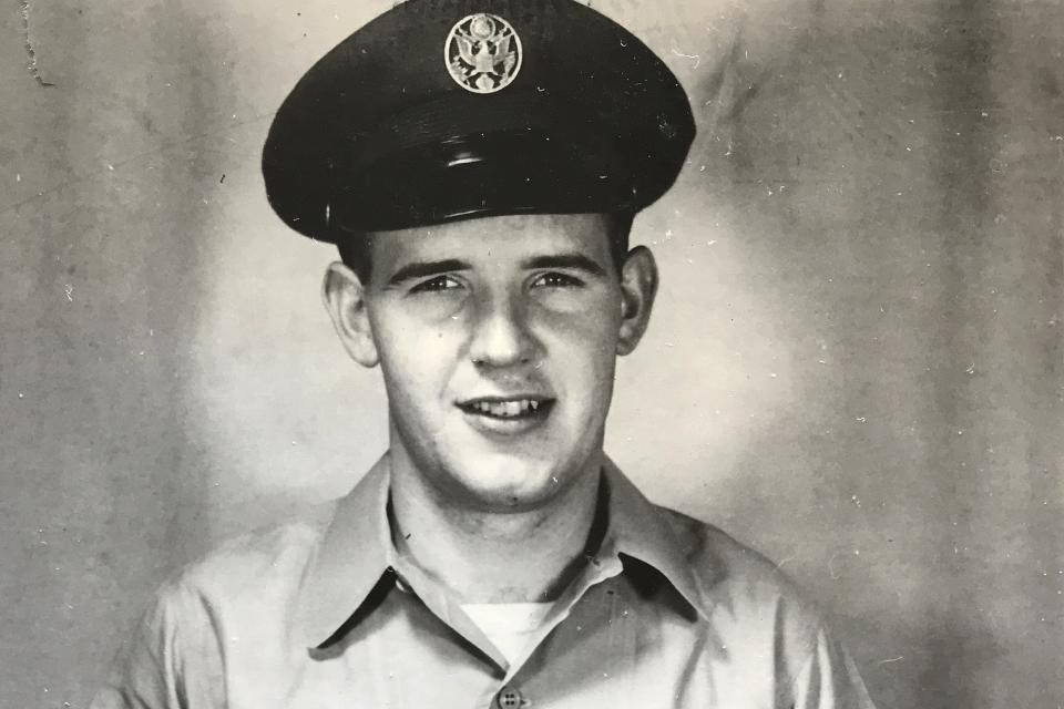 This undated photo provided by Susan Kenney shows her late father Charles Lowell when he was a member of the United States Air Force. Lowell died April 15, 2020, after contracting the new coronavirus while residing at the Holyoke Soldiers' Home in Holyoke, Mass. He was 78. (Susan Kenney via AP)