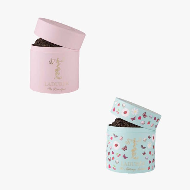 Ladurée Breakfast Tea, $25, laduree.fr; Ladurée Mélange Tea, $26, laduree.fr