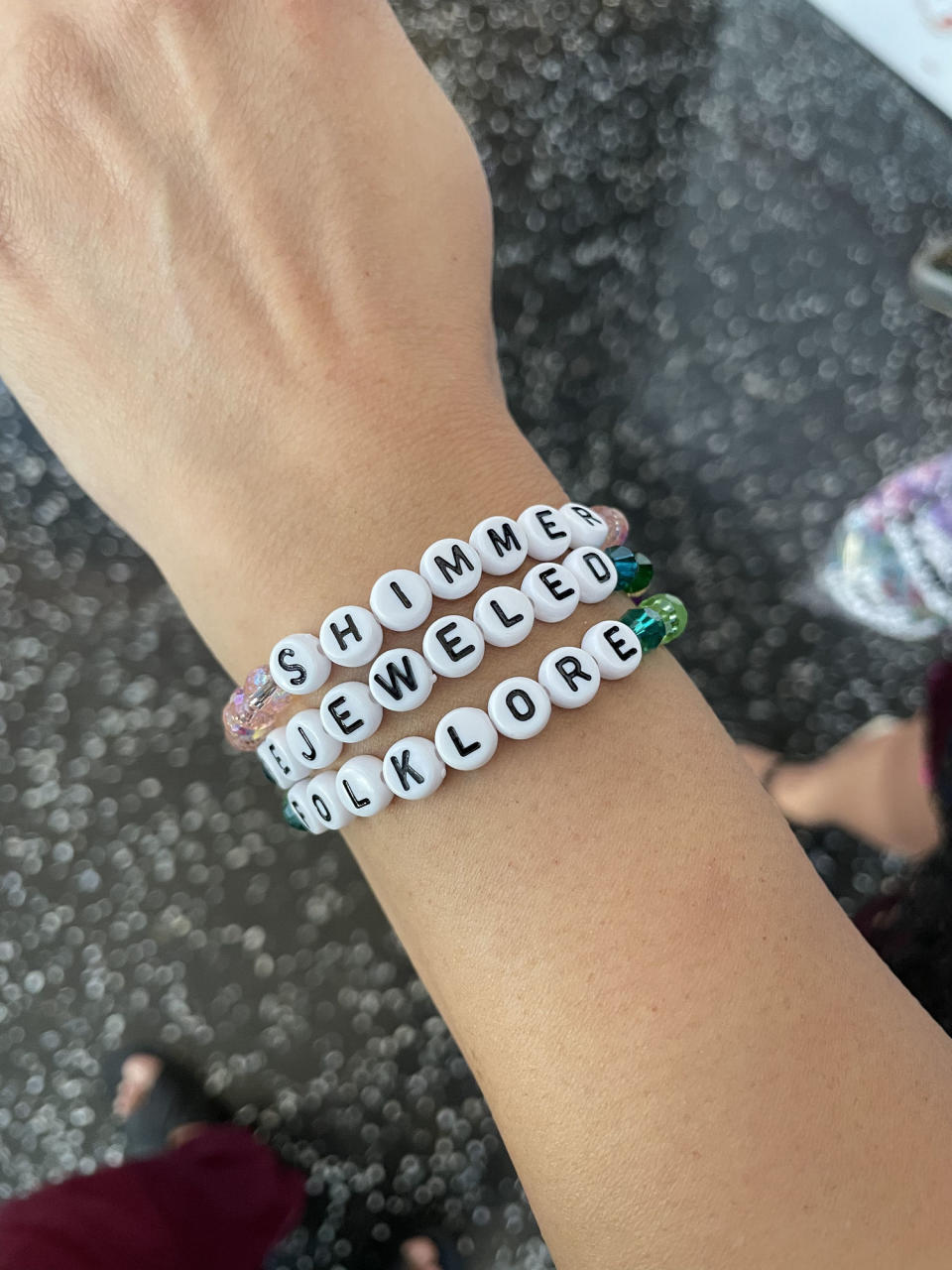 A wrist with friendship bracelets on it. (Ariana Brockington / TODAY)