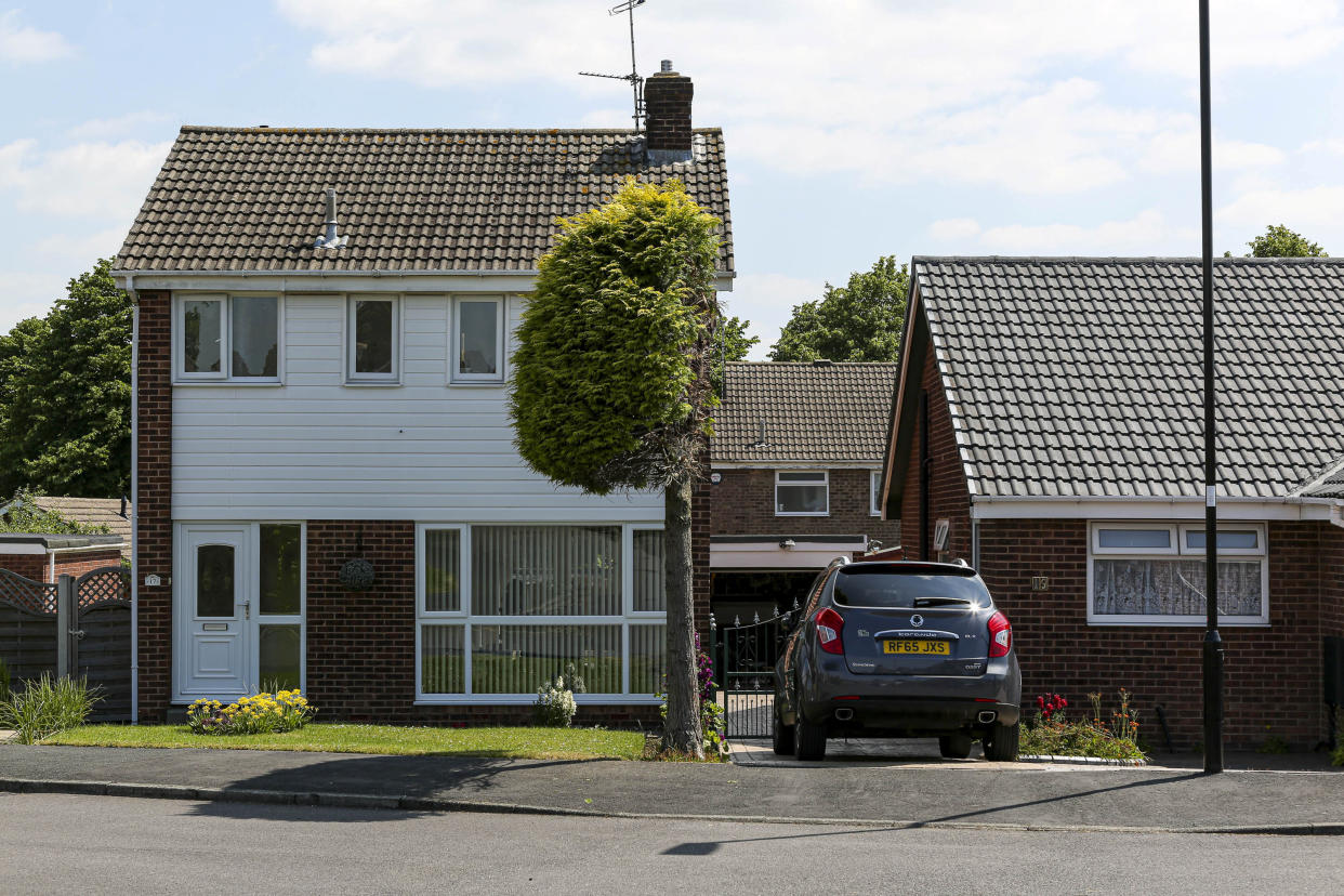 The chopped tree at the centre of the neighbour dispute in Sheffield. (SWNS)