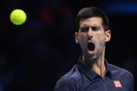 Britain Tennis - Barclays ATP World Tour Finals - O2 Arena, London - 19/11/16 Serbia's Novak Djokovic celebrates during his semi final match against Japan's Kei Nishikori Reuters / Toby Melville Livepic