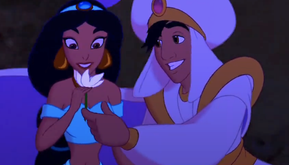 Prince Ali and Jasmine on a magic carpet ride