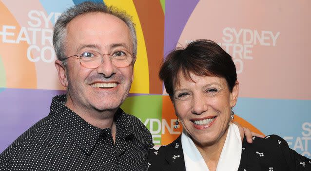 Andrew Denton is pictured here with his wife Jennifer Byrne in 2015. Photo: Getty