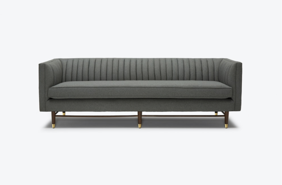 Joybird Gray Sofa with legs and sleek design