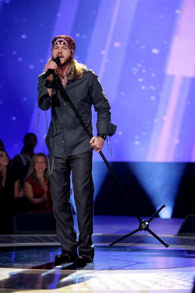 Robbie Carrico performs as one of the top 24 contestants on the 7th season of American Idol.