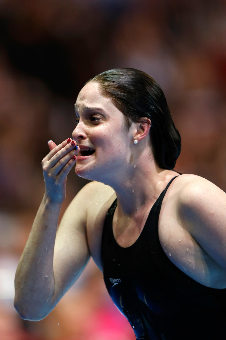 Cammile Adams, a junior at Texas A&M, won the 200-meter butterfly at the Olympic Trials in 2 minutes, 6.52 seconds, besting 2008 Olympic champion Kathleen Hersey by more than a second to qualify for London. (Photo by Jamie Squire/Getty Images)