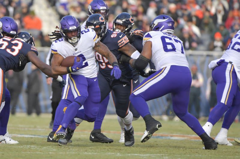 Minnesota Vikings running back Alexander Mattison (2) signed a two-year contract extension last off-season. File Photo by Mark Black/UPI