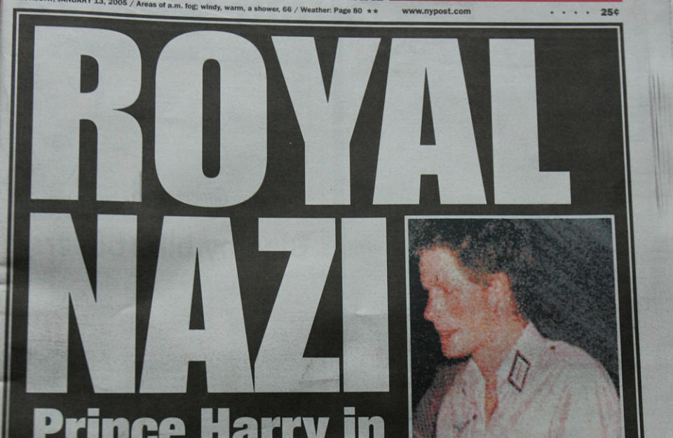 Prince Harry claimed the Prince and Princess of Wales told him to wear a Nazi uniform to a costume party. The Duke of Sussex caused outrage when photos showed him in the German military costume, complete with a swastika on his left arm, at the “native and colonial” themed party thrown by show jumper Richard Meade in 2005 - but he has insisted his older brother and sister-in-law "howled" with laughter about the outfit and encouraged him to put it on for the bash. Harry wrote in the book of his deliberations between the controversial costume or a pilot's get-up: “I phoned Willy and Kate, asked what they thought. Nazi uniform, they said. “They both howled. Worse than Willy's leotard outfit! Way more ridiculous! Which, again, was the point.” The 38-year-old prince, who was 20 at the time of the party, recently spoke of his regret about wearing the uniform. He said on the third episode of Netflix docuseries 'Harry and Meghan': "It was probably one of the biggest mistakes of my life. I felt so ashamed afterwards. "All I wanted to do was make it right. I sat down spoke to the Chief Rabbi in London, which had a profound impact on me. I went to Berlin and spoke to a Holocaust survivor. I could have just ignored it and gone on and made the same mistakes over and over again in my life. But I learned from that." At the time of the scandal, Harry apologised for his "poor choice".