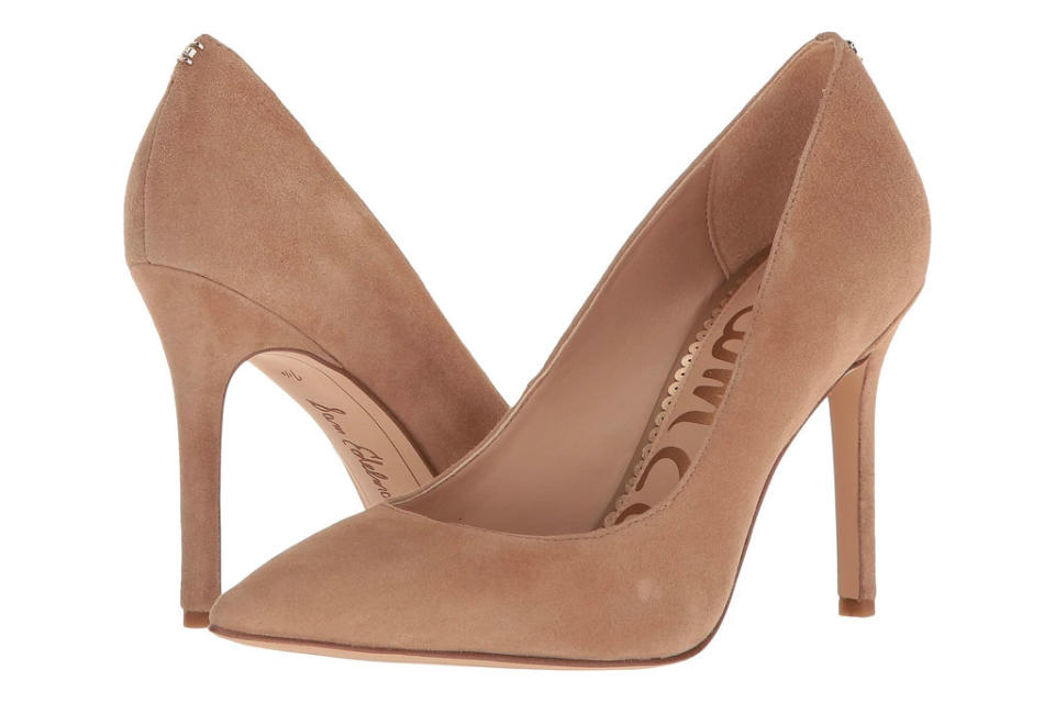 nude heels, pumps, suede, sam edelman