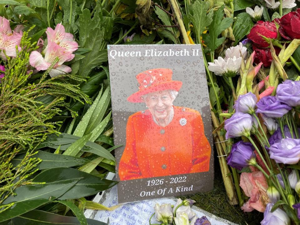Floral tributes at Hillsborough Castle, Co Down (Jonathan McCambridge/PA) (PA Wire)
