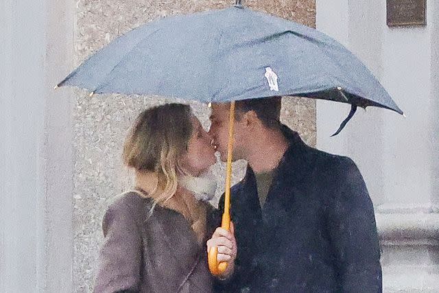 <p>TheImageDirect.com</p> Meghann Fahy and Leo Woodall are spotted kissing in New York City in November 2023.