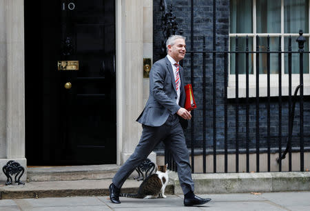 Britain's Secretary of State for Exiting the European Union Stephen Barclay leaves Downing Street in London, Britain, January 15, 2019. REUTERS/Peter Nicholls