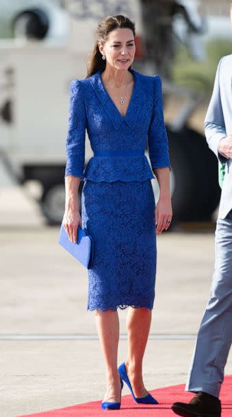 PHOTO: Catherine, Duchess of Cambridge arrives at Philip S. W Goldson International Airport to start the Royal Tour of the Caribbean, March 19, 2022, in Belize City, Belize.  (WireImage via Getty Images)
