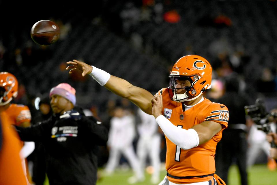 Justin Fields and the Chicago Bears are underdogs against the New England Patriots in NFL Week 7.